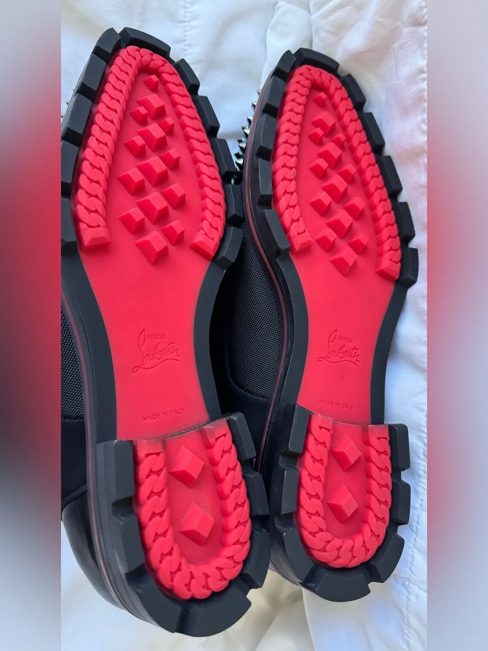 Christian Louboutin-Men's Black Studded Lace-Up Dress Shoes